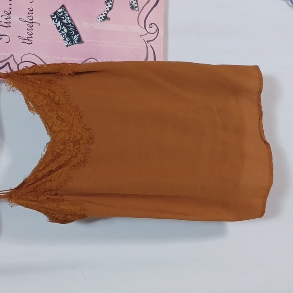 WISHLIST APPAREL WOMENS TOP SIZE SMALL IN A BEAUTIFUL BURNT UMBER